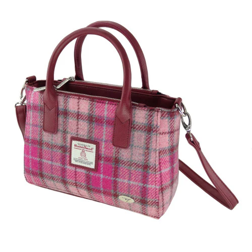 Harris Tweed Small Tote Bag with Shoulder Strap - Image 41
